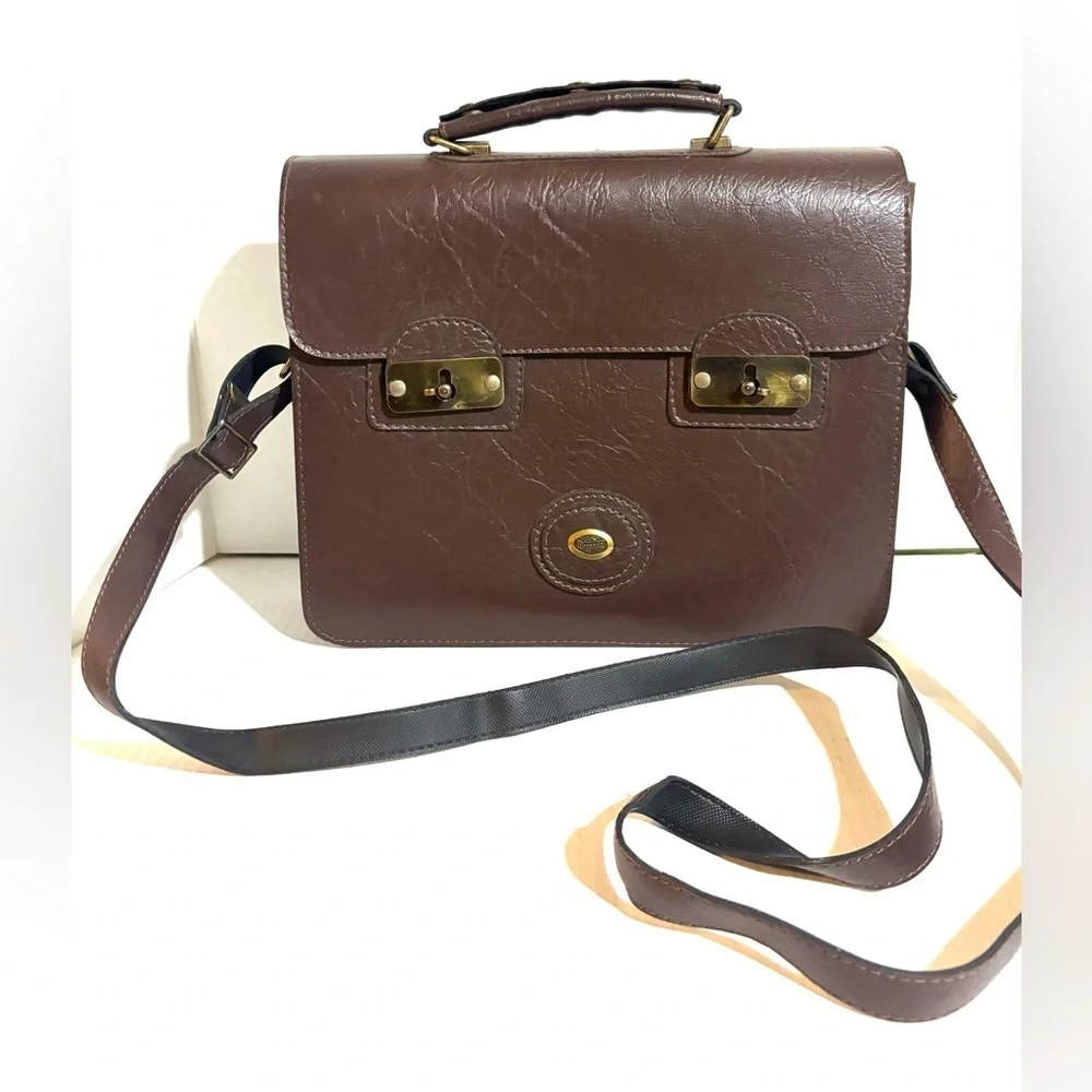 Feranda unisex Classic Brown  PVC leather Men's Bag